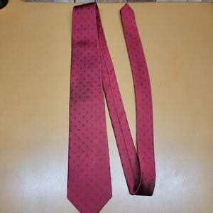 Jos A Bank Executive Collection Red Blue Polka Dot Silk Necktie